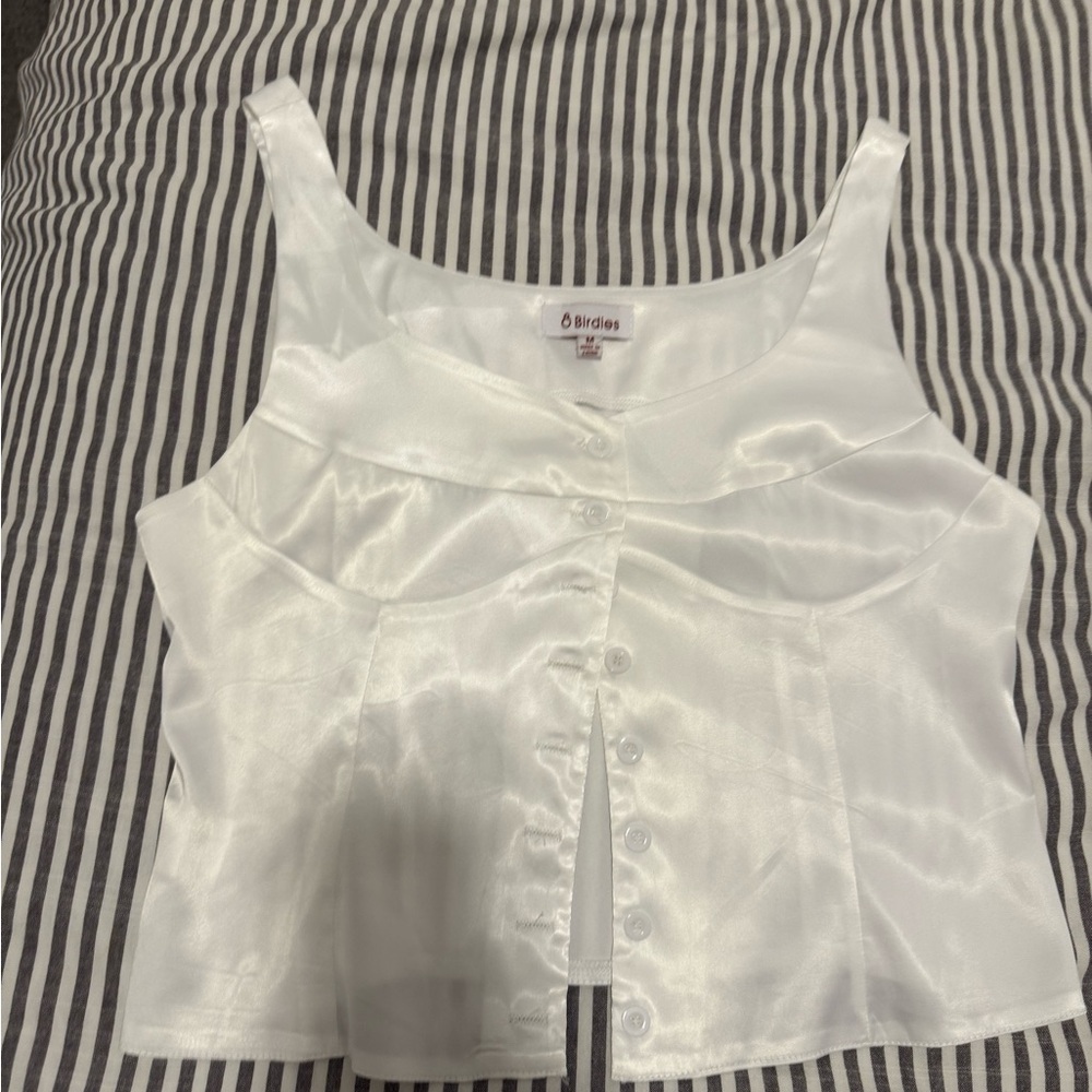 Princess Polly Women's White Satin Top